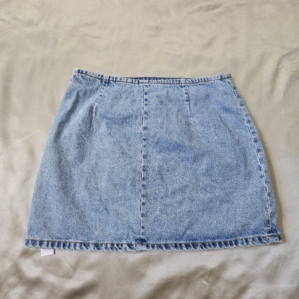 Zara Light Blue Denim Mini Skirt 100%cotton - Picture 5 of 6